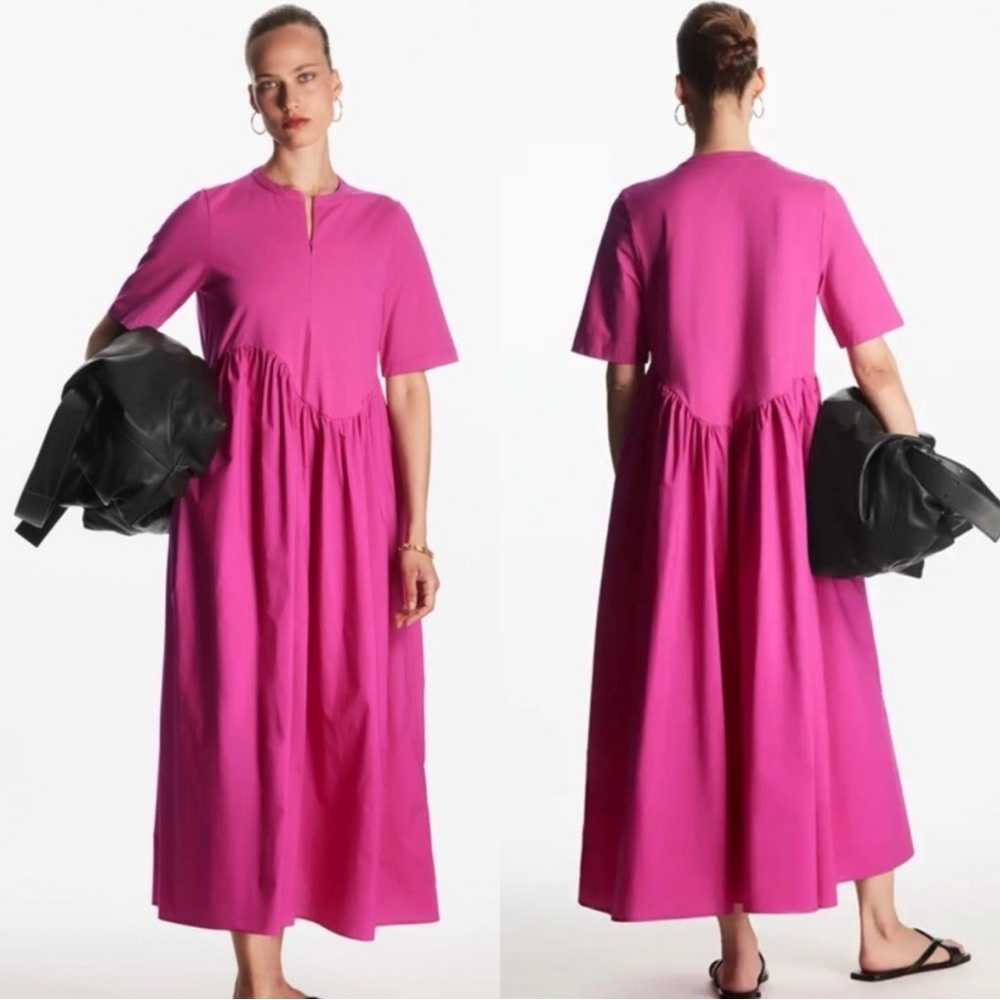 Cos Vibrant Pink Midi Dress